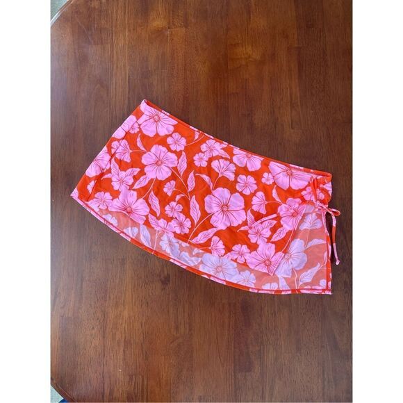 NWT Wild Fable pink floral swim cover skirt Size M - Picture 1 of 7